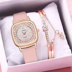 Quartz Watch for Women Analog Quartz Stylish Minimalist Elegant Creative With Jewelry Titanium Alloy PU Leather Creative / One Year Lightinthebox