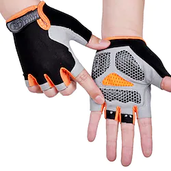 Winter Gloves Biking Gloves Fingerless Gloves Half Finger Anti-Slip Gel Pad Quick Dry Wearable Sports Gloves Road Cycling Camping / Hiking Motorcycle Light Blue Pink Black orange for Adults Lightinthebox