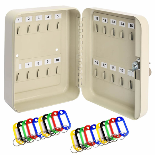 20 Key Security Wall Mounted Hook Cabinet Safe Box Secure Lock Car Storage Case