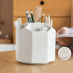 Plastic Large Capacity Rotating Desk Pen Holder Pencil Makeup Storage Box Desktop Organizer Stand Case School Office Stationery131411cm 1 pcs Lightinthebox