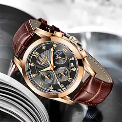 LIGE Quartz Watch for Men Analog Quartz Classic Fashion Modern Style Waterproof Noctilucent Metal Leather / One Year Lightinthebox