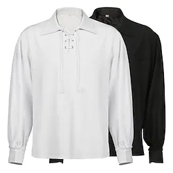 Pirate Retro Vintage Medieval 17th Century Blouse / Shirt Cosplay Costume Masquerade Men's Costume Vintage Cosplay Event / Party Long Sleeve Shirt Halloween Lightinthebox