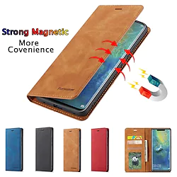 Phone Case For Apple Wallet Card iPhone 14 Pro Max 13 12 11 Pro Max Mini X XR XS 8 7 Plus Full Body Protective Magnetic Flip Kickstand Solid Colored PU Leather Lightinthebox