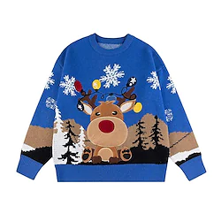 Reindeer Ugly Christmas Sweater Women's Christmas Christmas Christmas Eve Adults' Party Christmas Polyester Top Lightinthebox