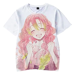 Inspired by Demon Slayer: Kimetsu no Yaiba Kanroji Mitsuri T-shirt Cartoon Manga Anime Harajuku Graphic Kawaii T-shirt For Men's Women's Unisex Adults' 3D Print 100% Polyester Lightinthebox