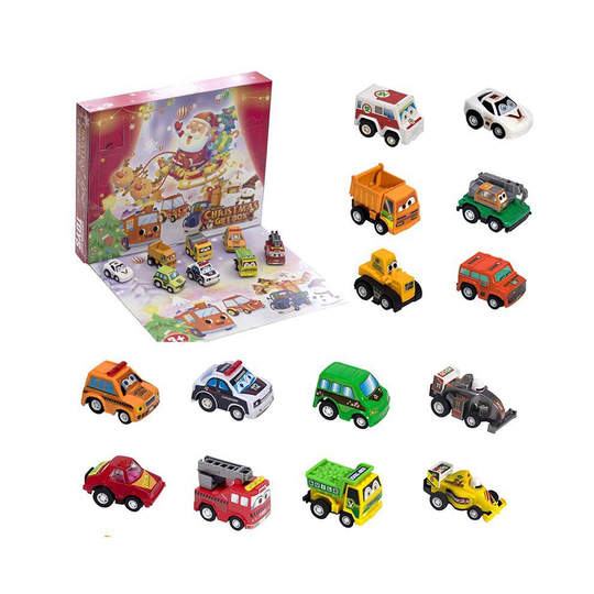 Christmas Advent Calendar Boxs 24 Days Car Set Kids Early Education Toys Gift