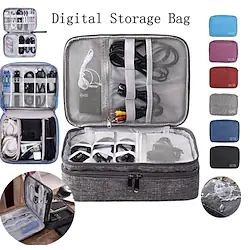Upgrade Digital Bag Storage Bag Multi-functional Data Cable Storage Bag Mobile Power Earphone Storage Bag Multi-functional Sorting Box Waterproof Organizer Fashion Bag Lightinthebox