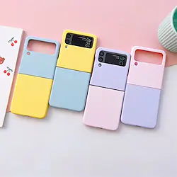 Phone Case For Samsung Galaxy Flip Z Flip 4 Z Flip 3 Portable Flip anti-drop Solid Colored TPU Lightinthebox