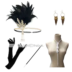 Headbands Earrings Pearl Necklace Halloween Costume Outfits 1920s Halloween Alloy For The Great Gatsby Cosplay Women's Costume Jewelry Fashion Jewelry / Gloves / Gloves Lightinthebox