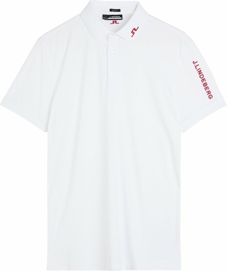 J.Lindeberg Tour Tech Slim Fit Golf Polo Shirt Barbados Cherry L