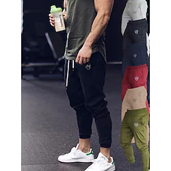 Men's Joggers Sweatpants Drawstring Bottoms Athletic Athleisure Cotton Breathable Soft Sweat wicking Gym Workout Running Jogging Sportswear Activewear 3D Print Dark Grey Black Army Green Lightinthebox