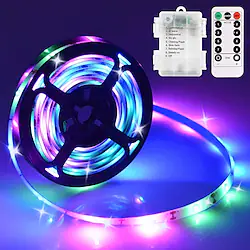 LED Strip Lights Battery Operated 3m 9.8ft 90 LED Rope Lights Dimmable Waterproof Flexible Lights for Indoor Outdoor TV Table Bedroom Kitchen Christmas Lightinthebox