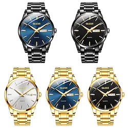 OLEVS Quartz Watch for Men Analog Quartz Oversize Luminous Stylish Waterproof Calendar Noctilucent Alloy Stainless Steel Creative / Large Dial Lightinthebox
