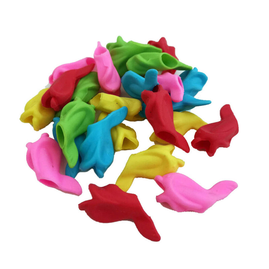 50 Pcs Dolphin Shape Silicon Pencil Grips Fish Style Antiskid Pen Loops For Students Children Kids Handwriting Posture Corrector