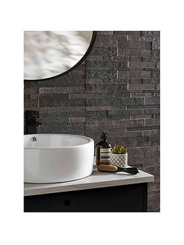 Topps Tiles Staunton 3D Graphite 61Cm X 15Cm (Box Of 11 Tiles)