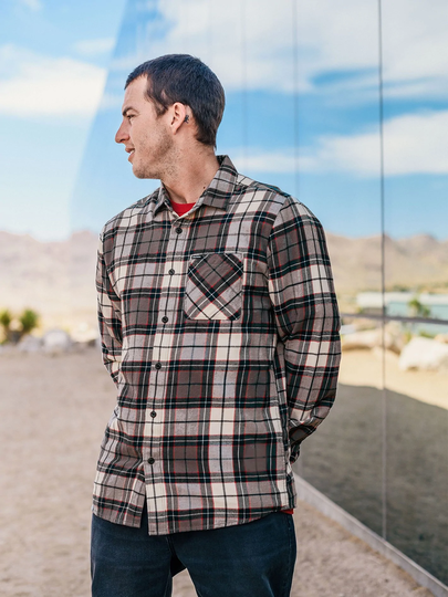 Men's Volcom Caden Plaid Shirt - Bleached Sand