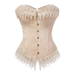 Cosplay Plus Size Rococo Overbust Corset Masquerade Overbust Corset Women's Lace Tummy Control Push Up Costume Vintage Cosplay Party Plus Size Corset Masquerade Lightinthebox