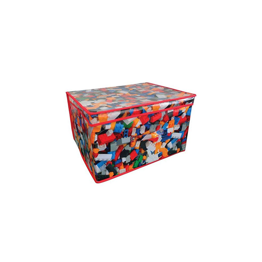 Folding Jumbo Toy Storage Chest 50 X 30 X 40cm Toy Brick Design - Bo Kids - storage chest toy box kids childrens tidy jumbo design large clothes