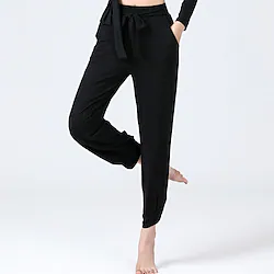 Ballroom Dance Activewear Pants Cinch Cord Solid Women's Training Performance High Modal Lightinthebox