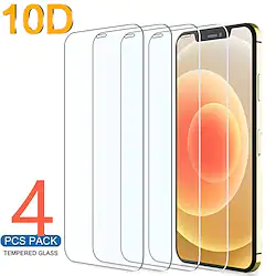 [4PCS]Phone Screen Protector For iPhone 14 13 12 Pro Max mini 11 Pro Max XR X XS Max 8 7 Plus Tempered Glass High Definition (HD) Scratch Proof 9H Hardness Lightinthebox