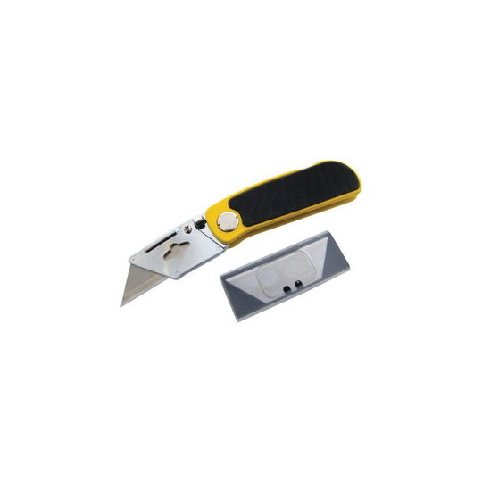 Folding Lock-back Utility Knife - Cushion Grip - Blades Back Lock 6 Holder - folding utility knife blades back lock 6 holder stanley red new
