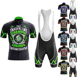 21Grams Men's Cycling Jersey with Bib Shorts Short Sleeve Mountain Bike MTB Road Bike Cycling Black Sky Blue Orange Graphic Bike Clothing Suit 3D Pad Breathable Quick Dry Moisture Wicking Reflective Lightinthebox