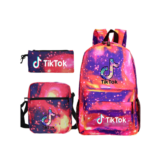 (15) 3 pcs TikTok School Bag Lunch Bag Pencil Box Set Backpack