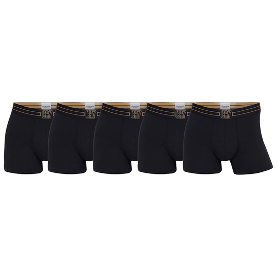 (M, Black) CR7 Mens 2021 Cristiano Ronaldo 5-Pack Cotton Trunk Breathable Boxer Briefs