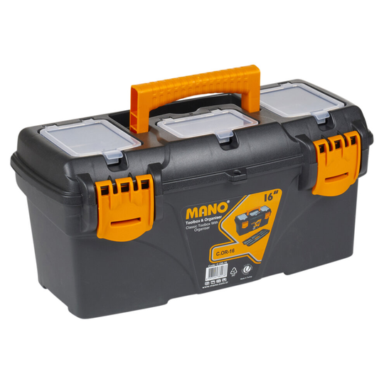 (16" Box) Lockable Tool Box + Removable Storage Compartments