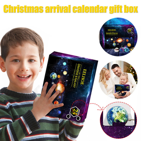 Advent Calendar 24 Days Countdown Xmas Planet Gift Box Galaxy Toy