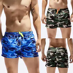 Men's Swim Shorts Swim Trunks Board Shorts Drawstring Elastic Waist Camouflage Comfort Breathable Short Casual Holiday Beach Streetwear Stylish ArmyGreen Blue Lightinthebox