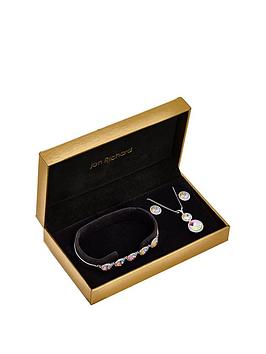 Jon Richard Gift Boxed Gold Plate And Crystal Trio Set
