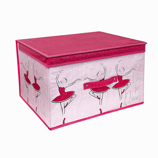 (Ballerina) The Magic Toy Shop Large Collapsible Storage Box Folding Jumbo Storage Chest Kids Room Toy Box
