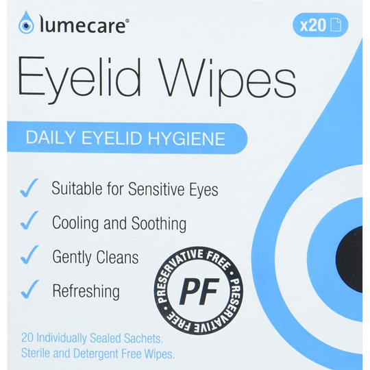 Lumecare Eyelid Wipes (4 Boxes, 80 Wipes)