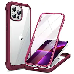 Miracase glass phone case for iPhone 13 Pro Max 6.7 inches 2022 upgrade full body transparent bumper case built-in 9H tempered glass screen protector for iPhone 13 Pro Max Capri blue Lightinthebox