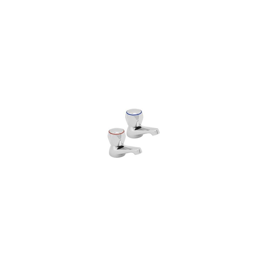 Pair of Hex head basin hot and cold taps easy grip