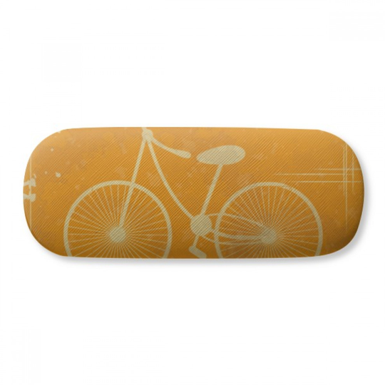 Bicycle Sport Illustration Yellow Pattern Glasses Case Eyeglasses Hard Shell Storage Spectacle Box
