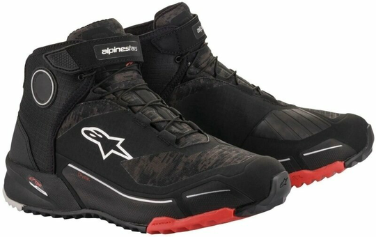 Alpinestars CR-X Drystar Riding Shoes Black/Camo/Red 40 Motorcycle Boots