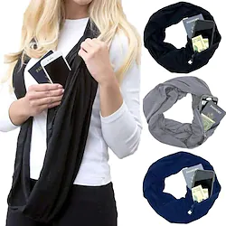 Grocery Scarf Monochrome Print Storage Zipper Pocket Scarf Bag Lightinthebox