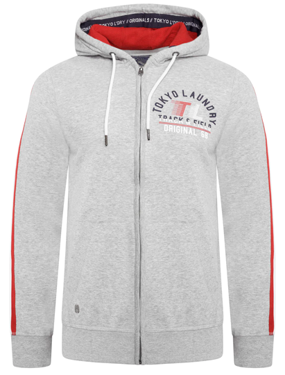 Hoodies / Sweatshirts Timber Lakes Zip Through Hoodie With Tape Sleeve Detail In Light Grey Marl - Tokyo Laundry / S - Tokyo Laundry
