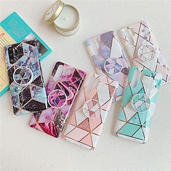 Phone Case For Huawei Back Cover Hwawei P40 P30 P20 Pro Lite with Stand Plating IMD Geometric Pattern Marble TPU Lightinthebox