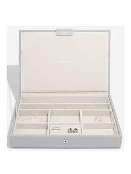 Stackers Pebble Grey Medium Classic Jewellery Box With Lid
