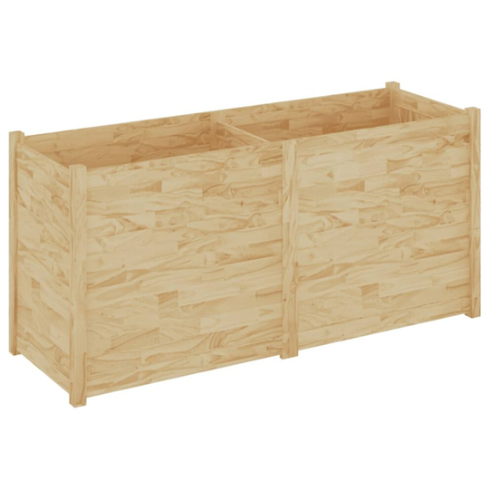 (brown) vidaXL Solid Pinewood Garden Planter Black Patio Raised Bed Flower Box Divider