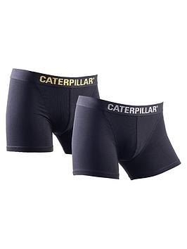 CAT 2 Pack Boxer Shorts - Black, Black, Size M, Men