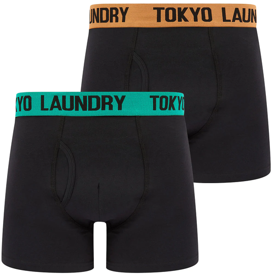 Mens Underwear Trader (2 Pack) Boxer Shorts Set in Papaya / Mint - Tokyo Laundry / S - Tokyo Laundry