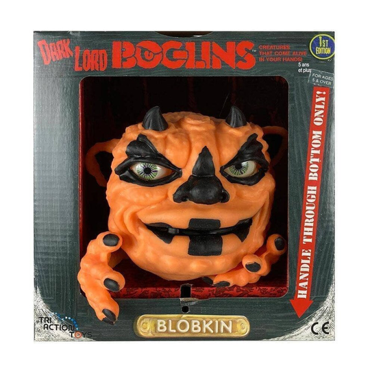Boglins Retro Hand Puppet Glow in the Dark Dark Lord Blobkin in 80's Style Box