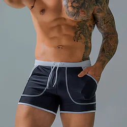 Men's Swim Trunks Swim Shorts Quick Dry Board Shorts Bathing Suit with Pockets Mesh Lining Drawstring Swimming Surfing Beach Water Sports Patchwork Summer Lightinthebox