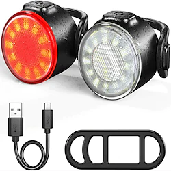 Bike Lights USB Rechargeable Bicycle Safety waterproof Lights - Easy to Mount Remove/6 Modes, Commuting/Road Cycling LED Bike Lights and Taillight - Be Seen for Kids Women Men Bike Lights Lightinthebox