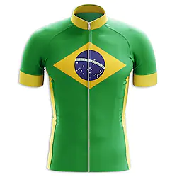 21Grams Men's Cycling Jersey Short Sleeve Bike Top with 3 Rear Pockets Mountain Bike MTB Road Bike Cycling Breathable Quick Dry Moisture Wicking Reflective Strips Green Brazil Polyester Spandex Sports Lightinthebox