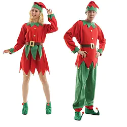 Santa Claus Elf Outfits Fancy Christmas Dress Men's Women's Boys Girls' Christmas Christmas Christmas Eve Kid's Adults' Party Christmas Velvet Top Dress Pants Hat Lightinthebox